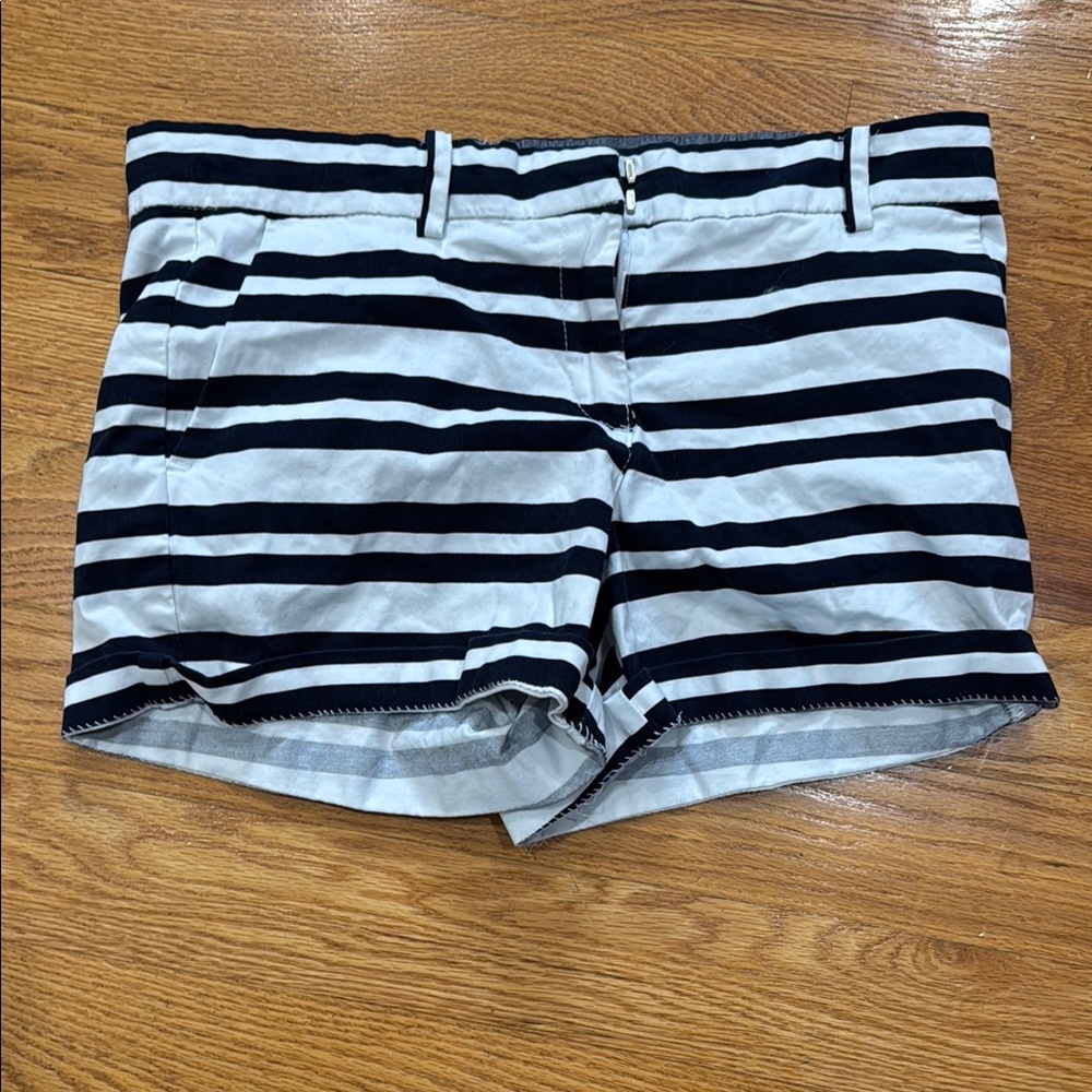 Nautica Black and White Bermuda Shorts with Nautical Stripes